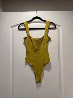 Capulet Yellow/Green One-Piece Bodysuit with Wide Straps